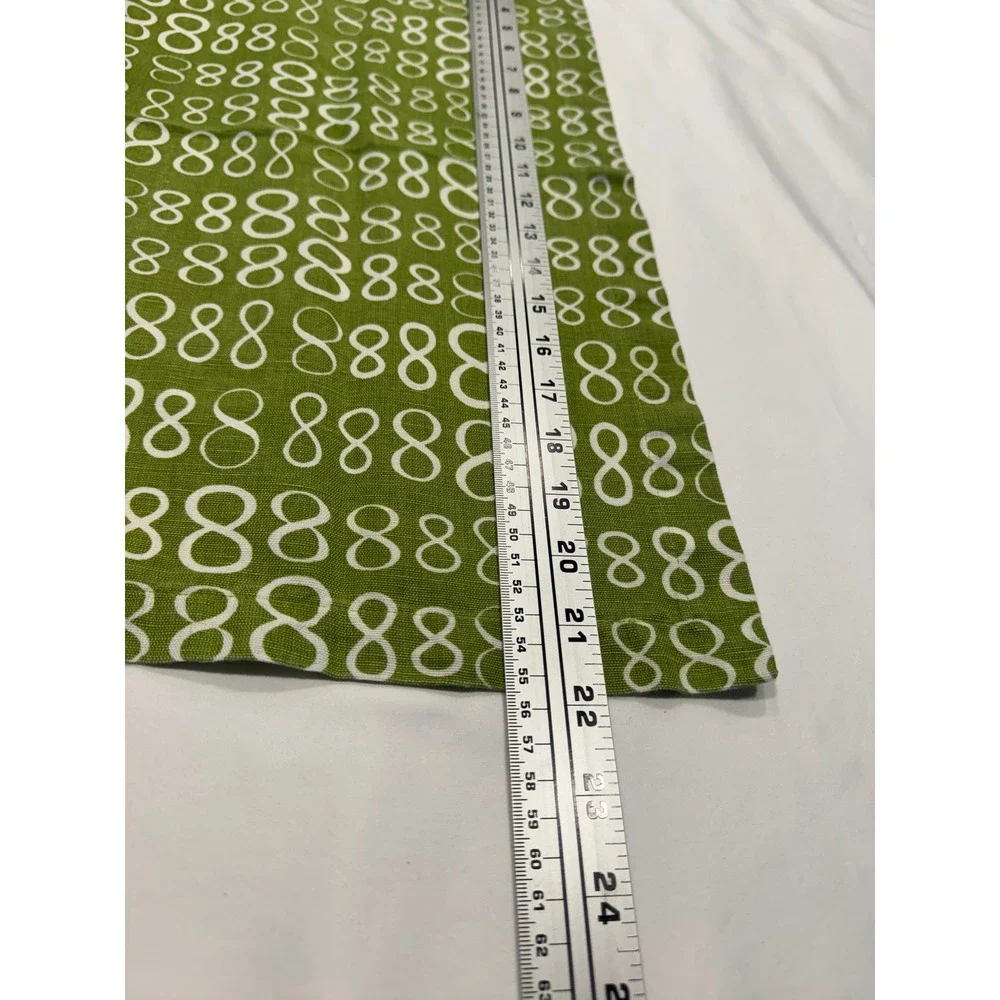 Pine Cone Hill Napkins Set of 5 Geometric Infinity Print 21x21 Green Excellent